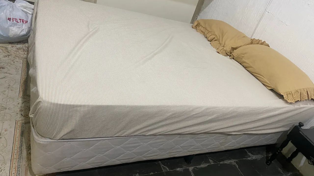 Cama box de casal com colchão novo - Foto 3