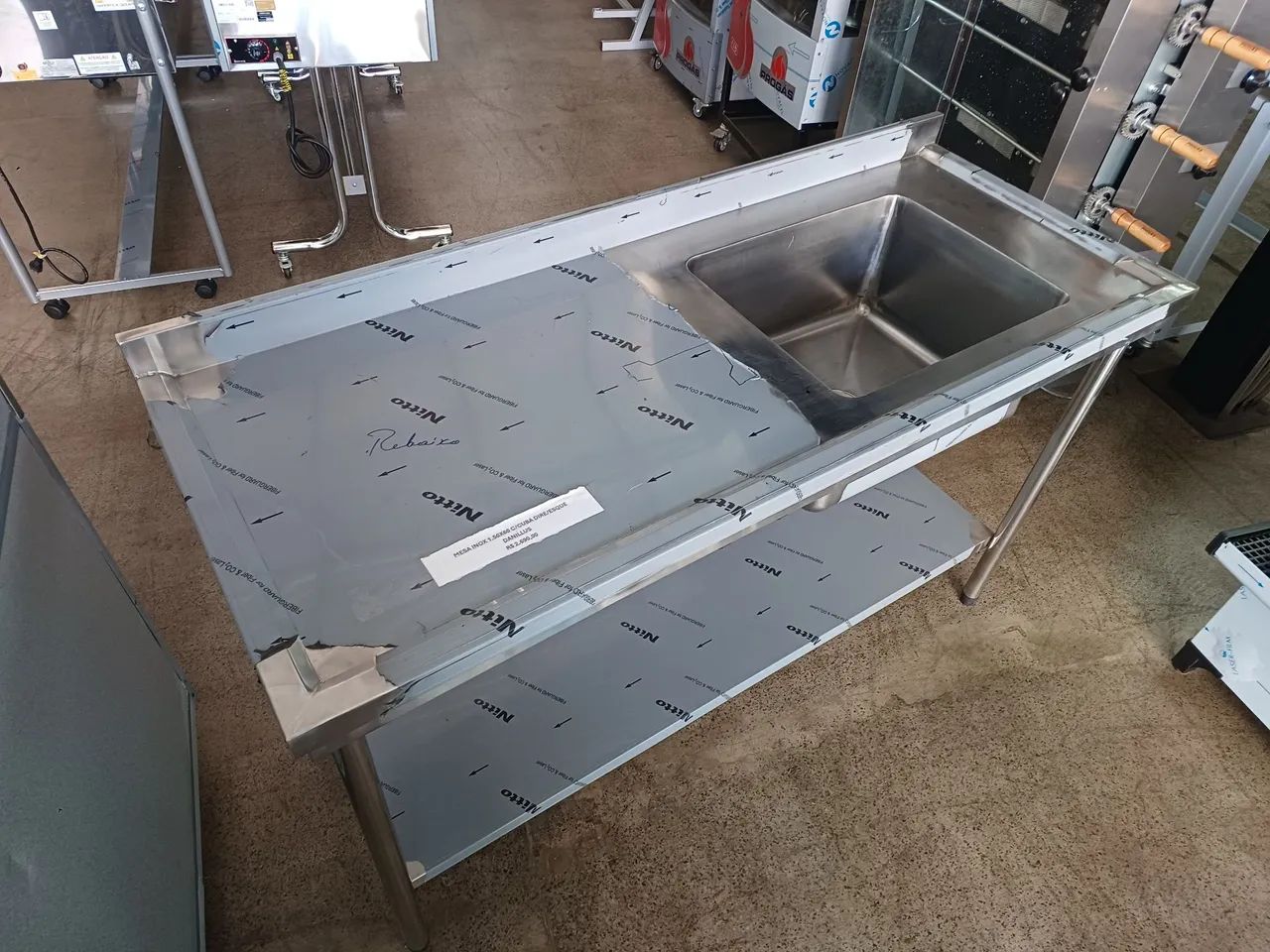 * Mesa Inox 1.50x60cm c/Cuba Direito  - Foto 3
