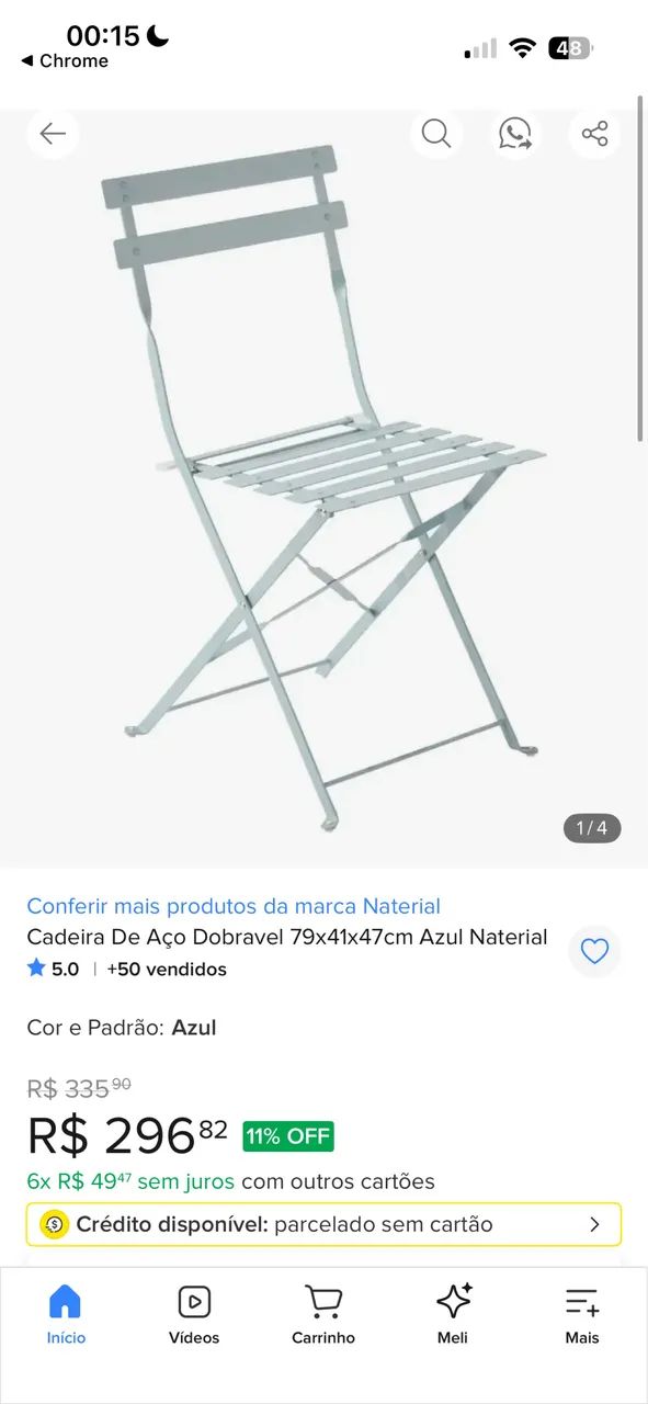 Cadeira de aço dobrável 