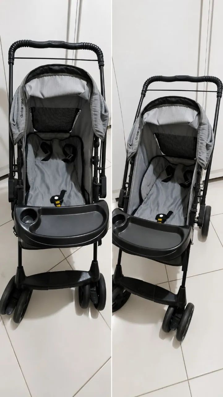 Carrinho de Bebê Galzerano Cinza - Bom Estado