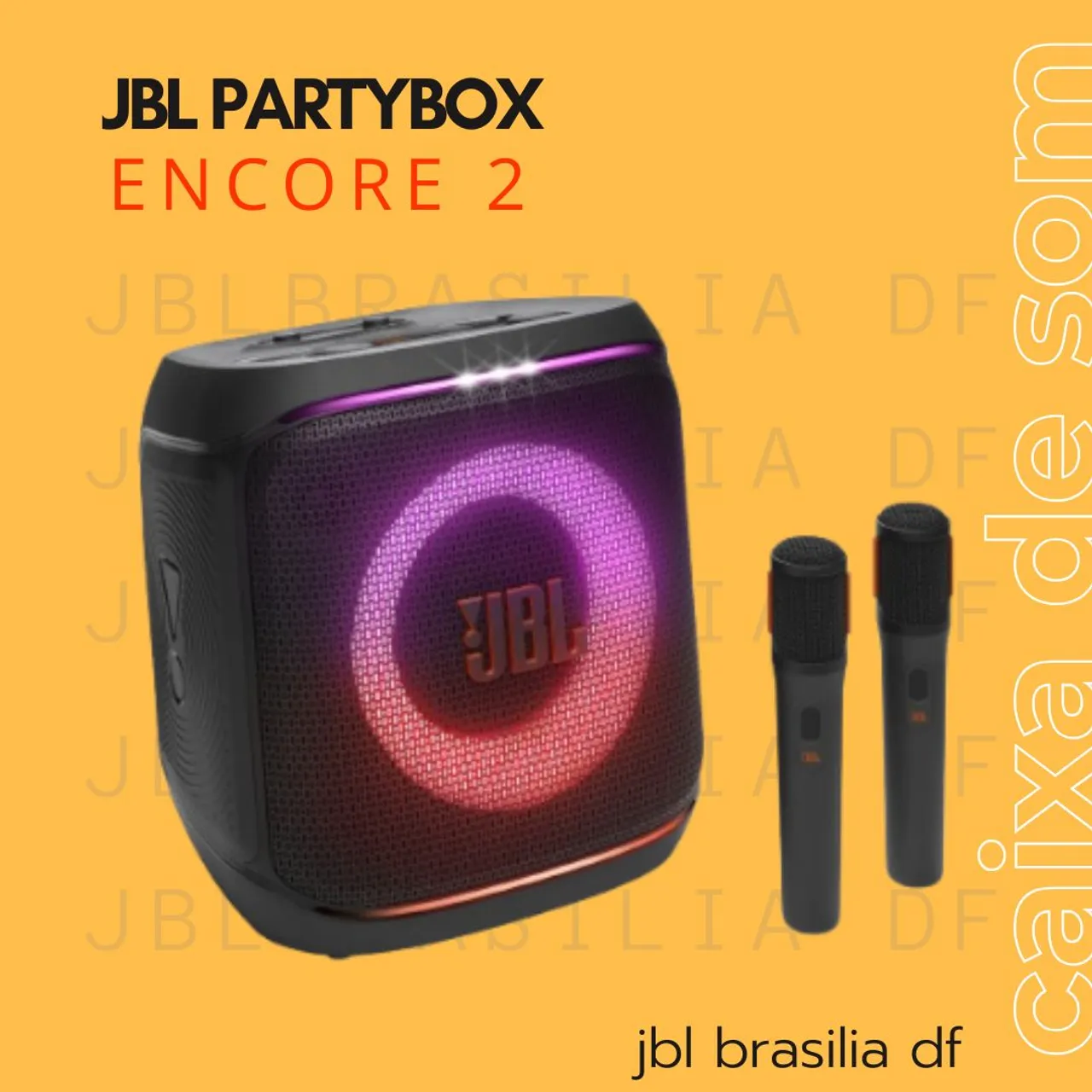JBL PartyBox Encore 2 - Original + 2 Microfones Sem Fio (Pronta