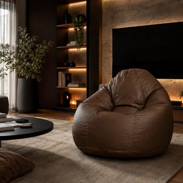 Puff  Big Conforto Com Enchimento Modelo Pêra Quarto Sala Grande - Foto 4