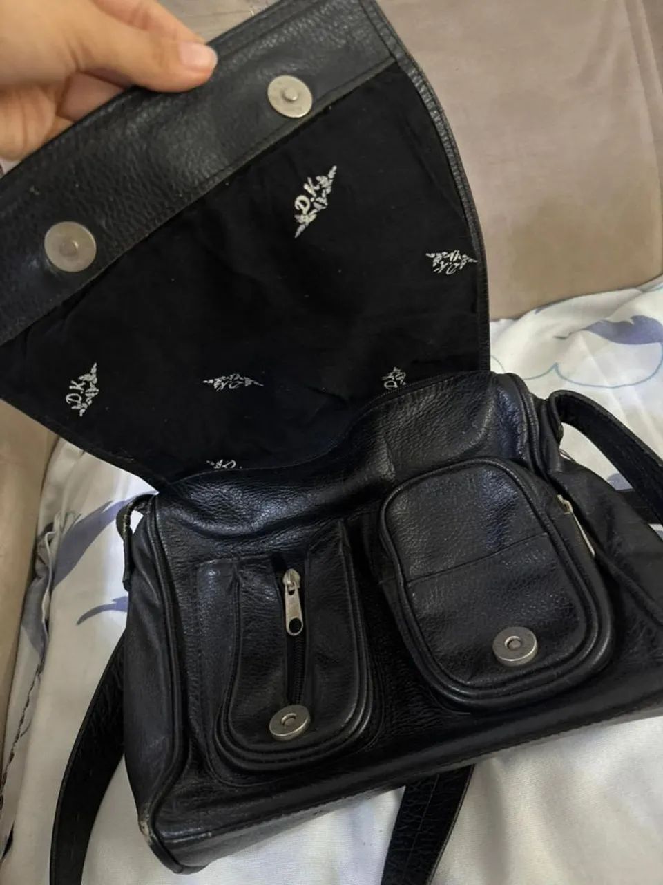 Bolsa crossbody couro legítimo preta - Foto 4