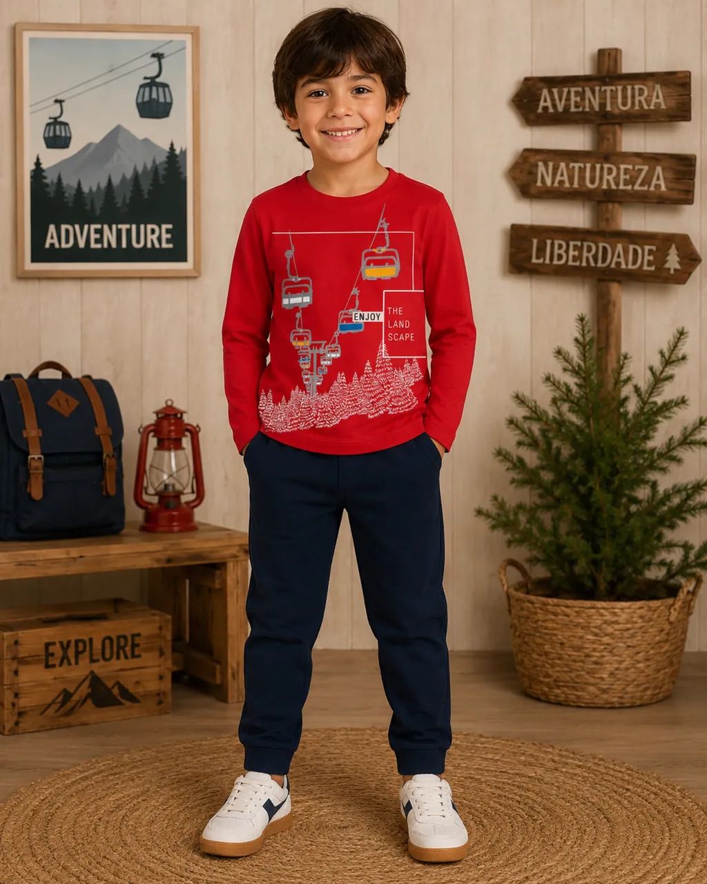 Conjunto moleton para meninos e moletom - 6 e 8 anos - Foto 2