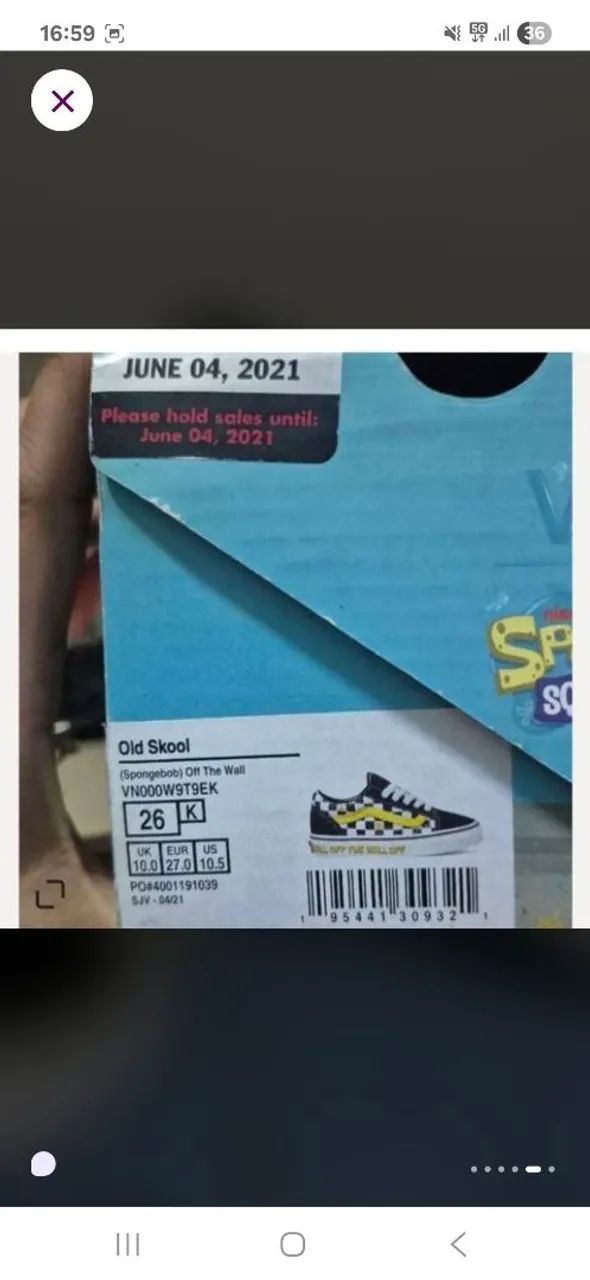 Tênis vans bob esponja tamanho 26 - Foto 2