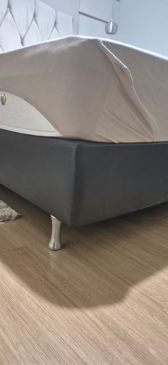 Cama casal box + cabeceira estofada - Foto 3