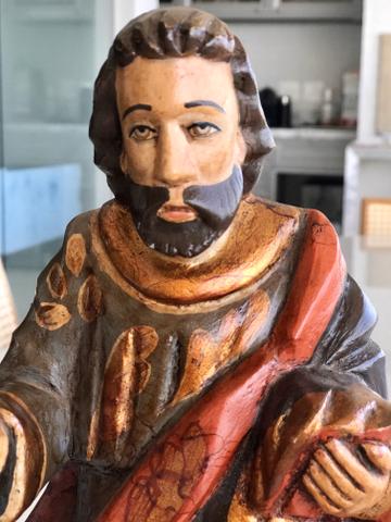 Imagem antiga de São Judas Tadeu em madeira - Foto 5