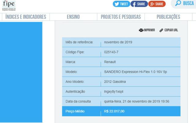 Sandero Expression HI-Flex 1.0, 16v, 2012/2012 - Foto 10