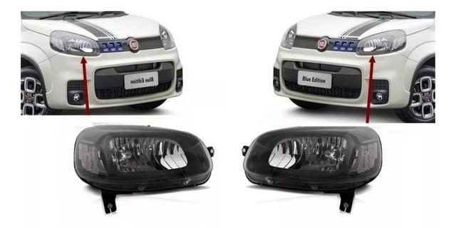 Par Farol Mascara Negra Fiat Uno 2015 2016 2017