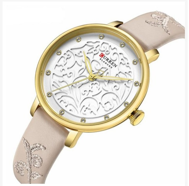 Relogio Feminino Curren C9046 - Dourado e bege