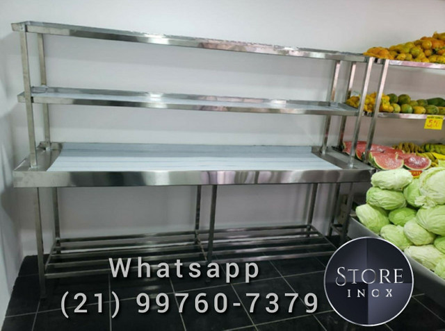 Bancada estante de inox