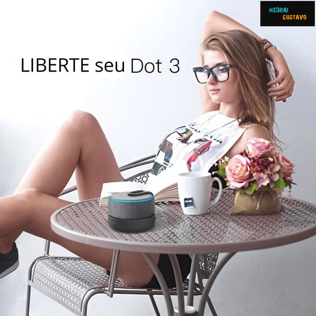 Base com bateria para Echo Dot Amazon Alexa Branco - Foto 2
