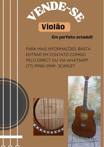 Violão Folk Clássico elétrico cordas de aço. - Foto 4