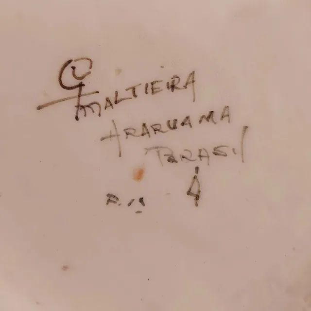 Antigo vaso pintado à mão Jorge Maltieira  - Foto 5