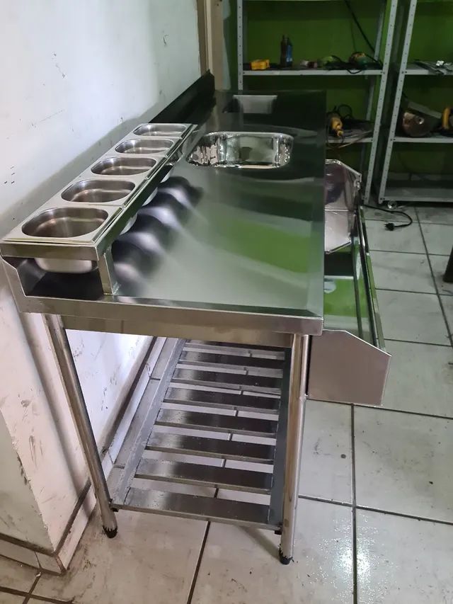 Bancada inox para drinks 