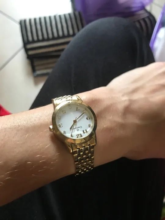 Relogio de pulso, dourado - Foto 5