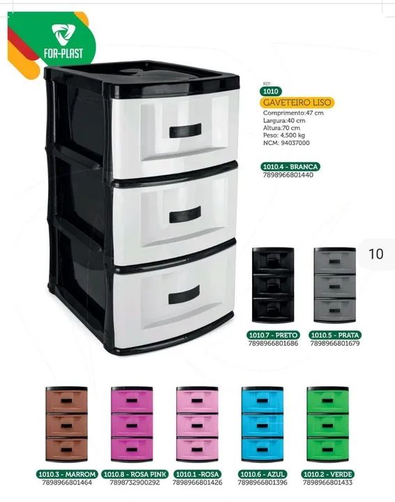 Gaveteiro de Plástico 3 Gavetas - Organização e Estilo!