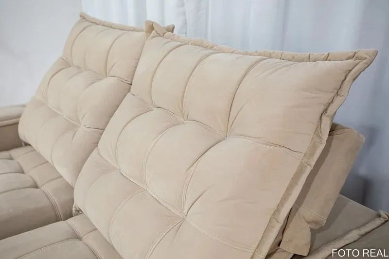 Sofá Retrátil Reclinável 2,10m Lima D33 e Molas Ensacadas rf654 - Foto 4