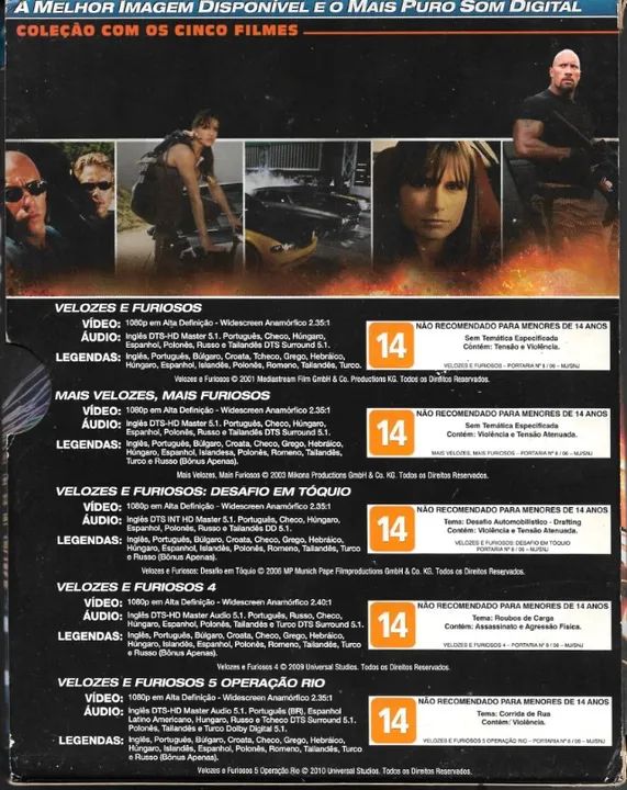 Coleção Velozes e Furiosos 8 Filmes (5 BluRay - 5 DVDs)  - Foto 2