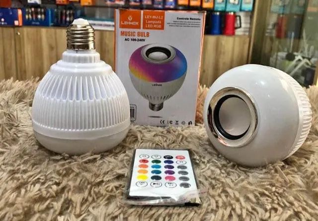 Lâmpada Bluetooth Led Caixa de Som, Controle 12w RGB - Iluminação - Armando  Mendes, Manaus 1307341908 | OLX