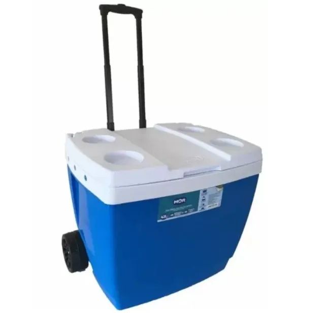 Cooler Caixa Térmica com Rodinha 42Litros Suporta 56Latinha 8Garraf 2L Praia Camp Pesc Mor