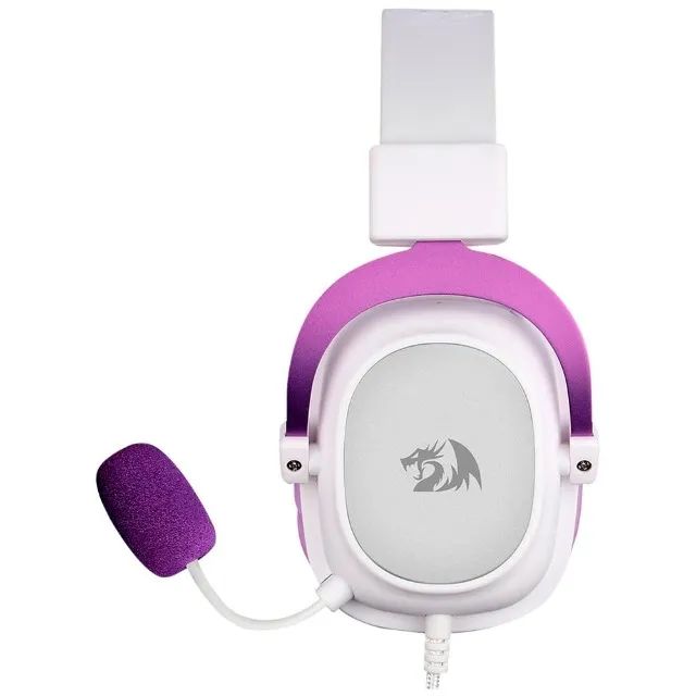 Headset Gamer Redragon Hero White/Purple P3 C/ Adaptador P2 - WZetta - Foto 4