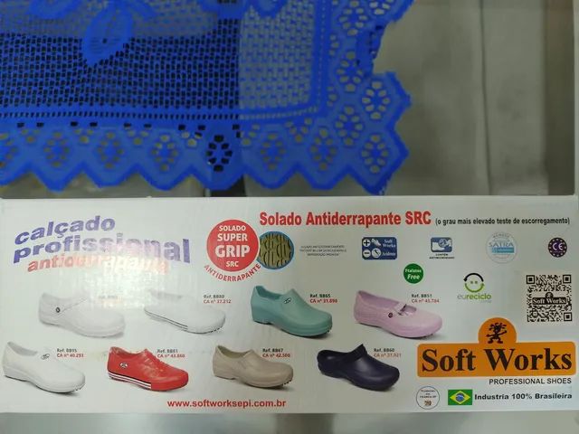 SAPATO ENFERMAGEM SOFT WORK N.42 BRANCO - Foto 4
