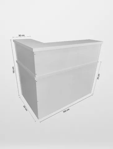 Bancada de recepção Branca em L simples tampo de 30mm - Foto 2