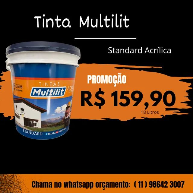Tinta Multilit Acrílica Standard 18L Interior \ Exterior