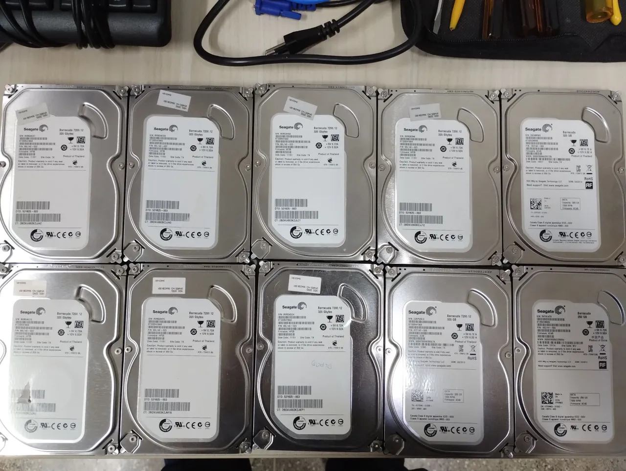 HD Seagate Barracuda 7200.12 320GB SATA 10 unidades 