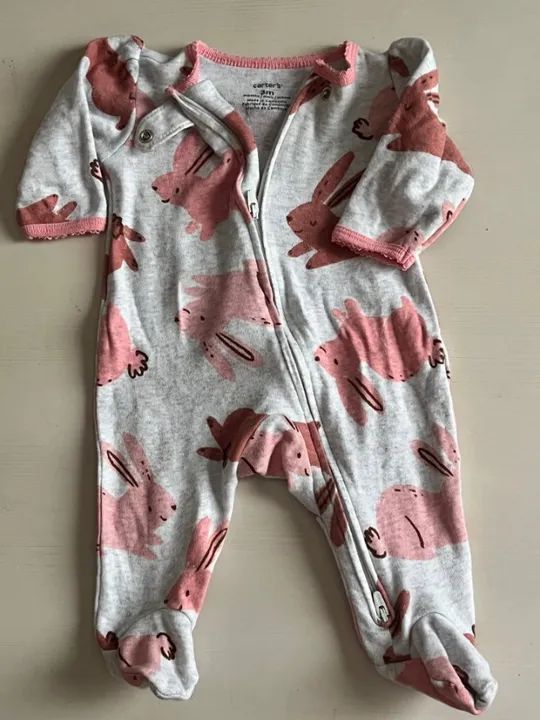 macacao Caters estampa coelhinho 0 a 3 meses 