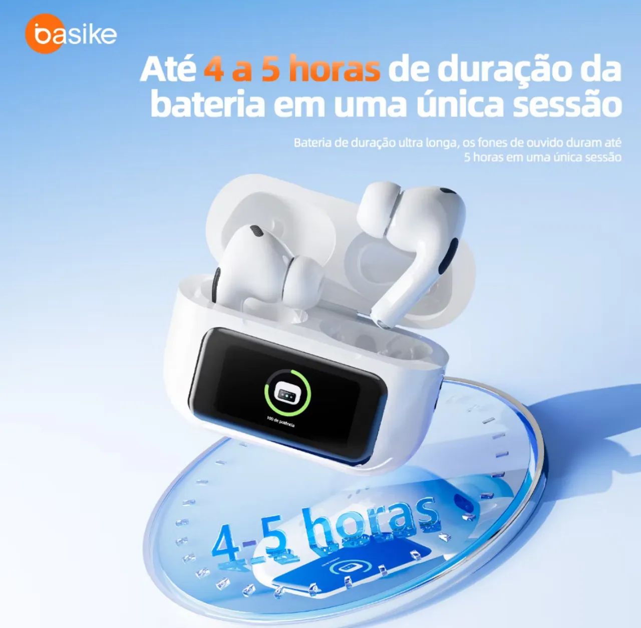 Fone de ouvido basike bluetooth Tela colorida de toque   - Foto 4