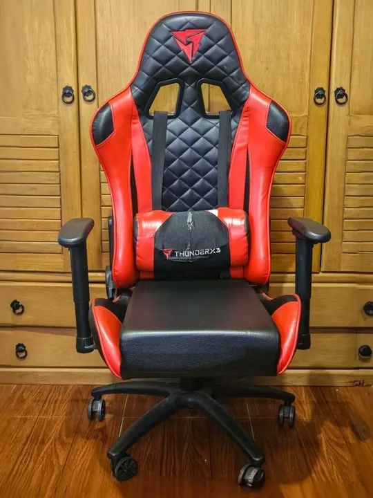 Cadeira Gamer ThunderX3 - Vermelha e Preta - Foto 2