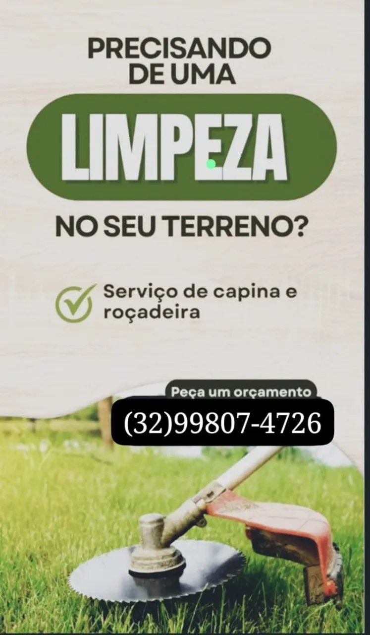 Faço serviço de roçadeira capina etc
