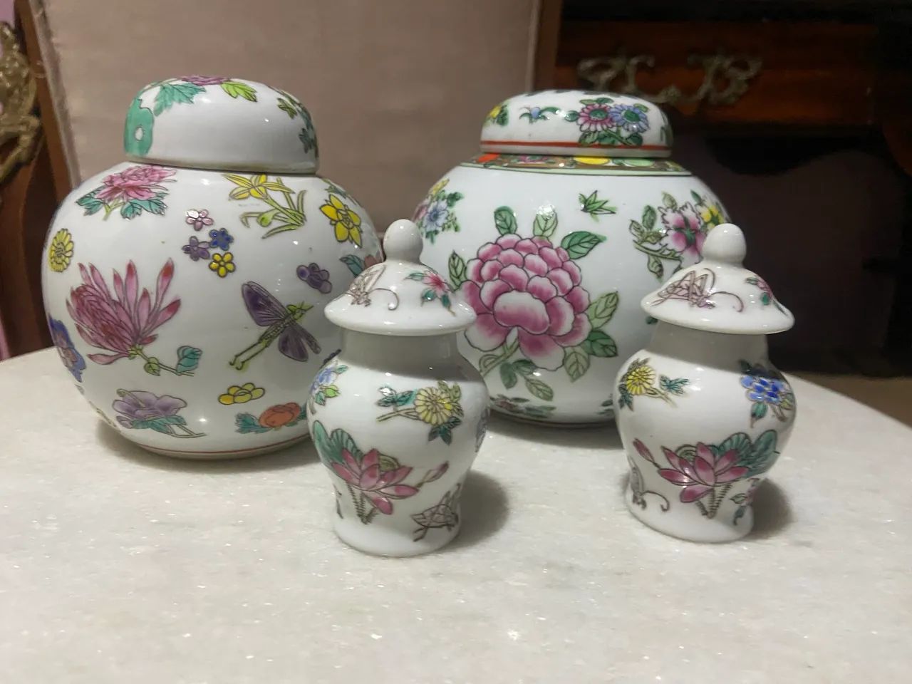 4 potiches chineses tem floral lindos! - Foto 6