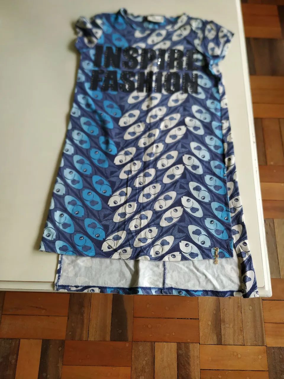 Vestido algodão peixes da "onime" 10 anos