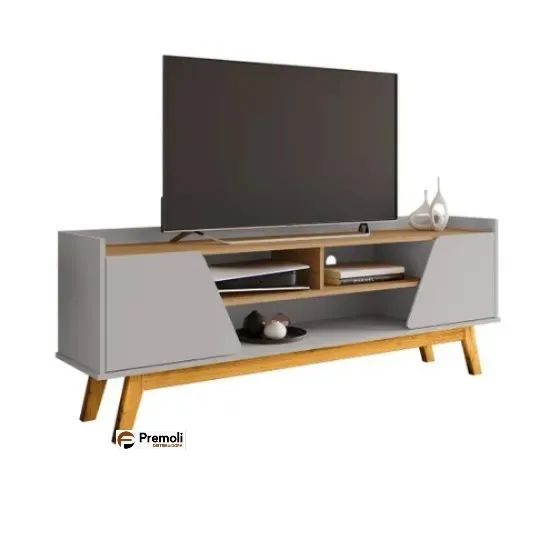 Rack para TV Até 65 Polegadas Turim 2 Portas 1 Prateleira Off White/Cinamomo - Móveis Bech - Foto 3