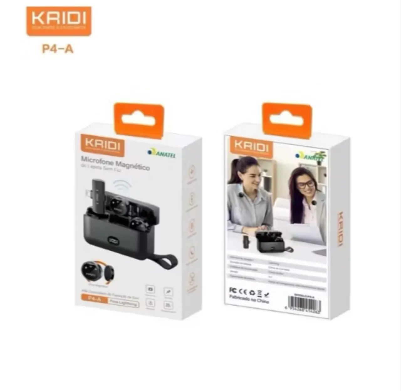 Microfone de Lapela Profissional Kaidi P4 Sem Fio Redondo Magnético Para Tipo C ou Iphone - Foto 2