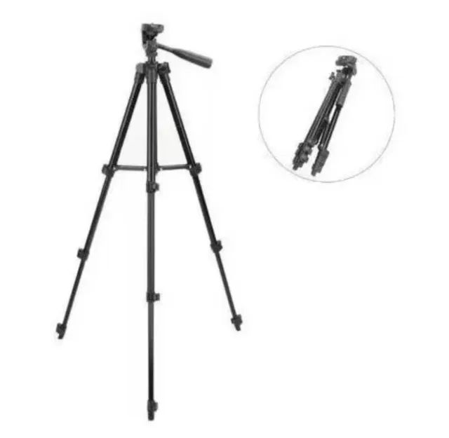 Tripé telescópio para celular câmera 1.05Metro preto - Foto 2