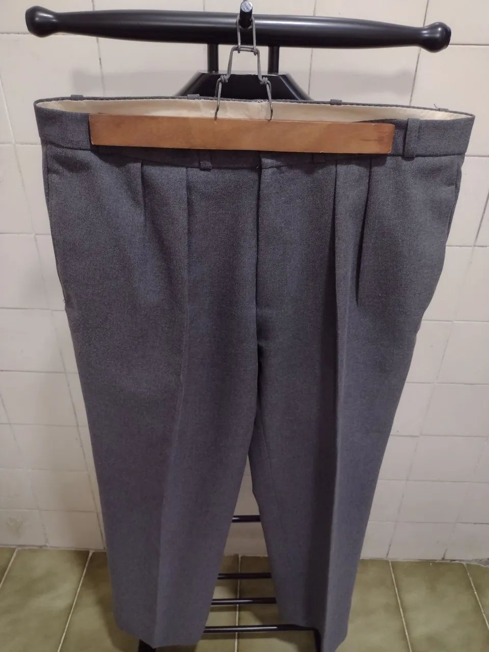 Calça Social Garbo de lã Cinza de Qualidade - Foto 2