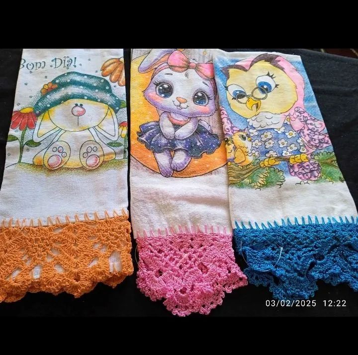 Pano de prato com bordado 