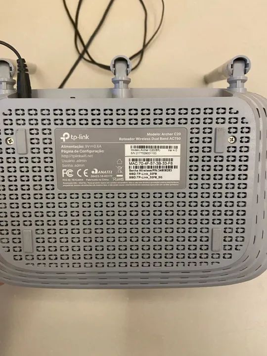 Roteador Tp-link Archer C20 preto 100v/240v - Foto 3