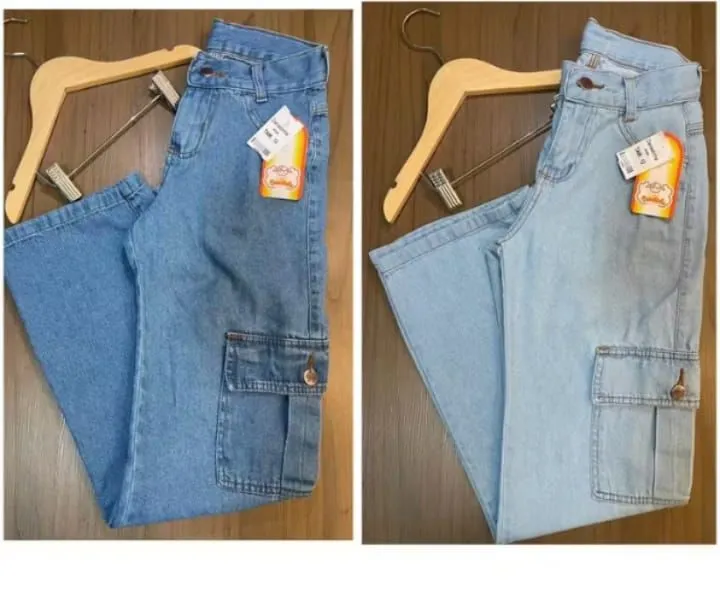 Calça Jeans Cargo Feminina - Diversas Cores