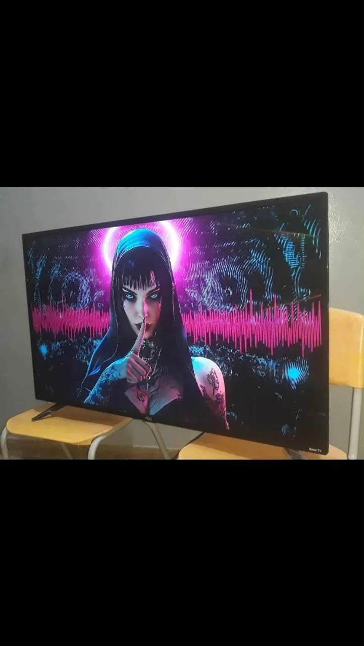 tv 43 smart aoc roku novinha nota fi todos apps pé controle original entrego *