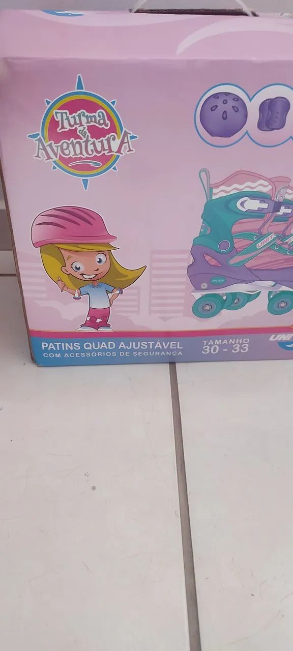 Patins Roller Rosa e Azul - Perfeito para Diversão! - Foto 5