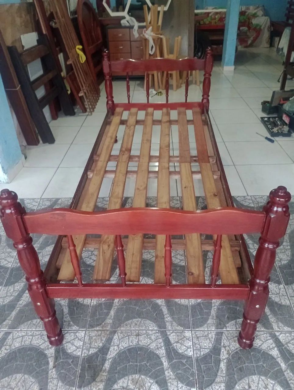 Cama de solteiro de madeira maciça 349,00 - Foto 4