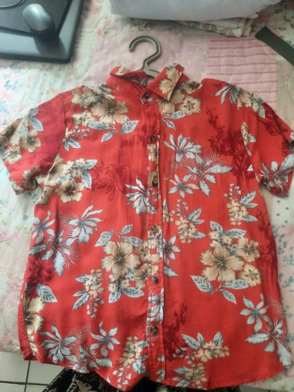 Camisa menino estampa floral 8 anos