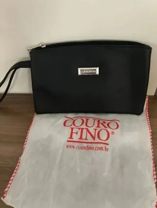 Necessaire Couro Fino Preta