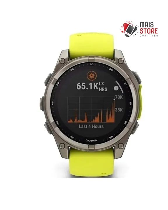 Relógio Garmin Fenix 8 47mm Solar Sapphire - Yellow 01002906-20 - Novos Lacrado - Foto 2