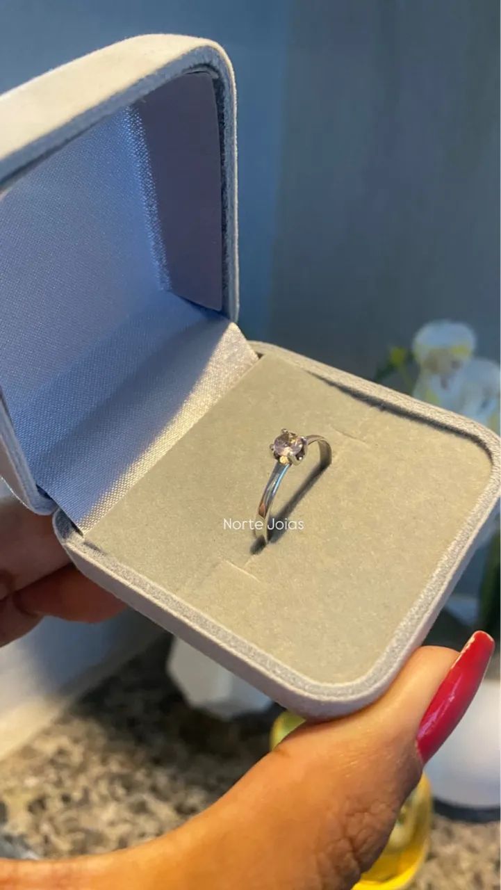 Anel Feminino de Prata, 2mm